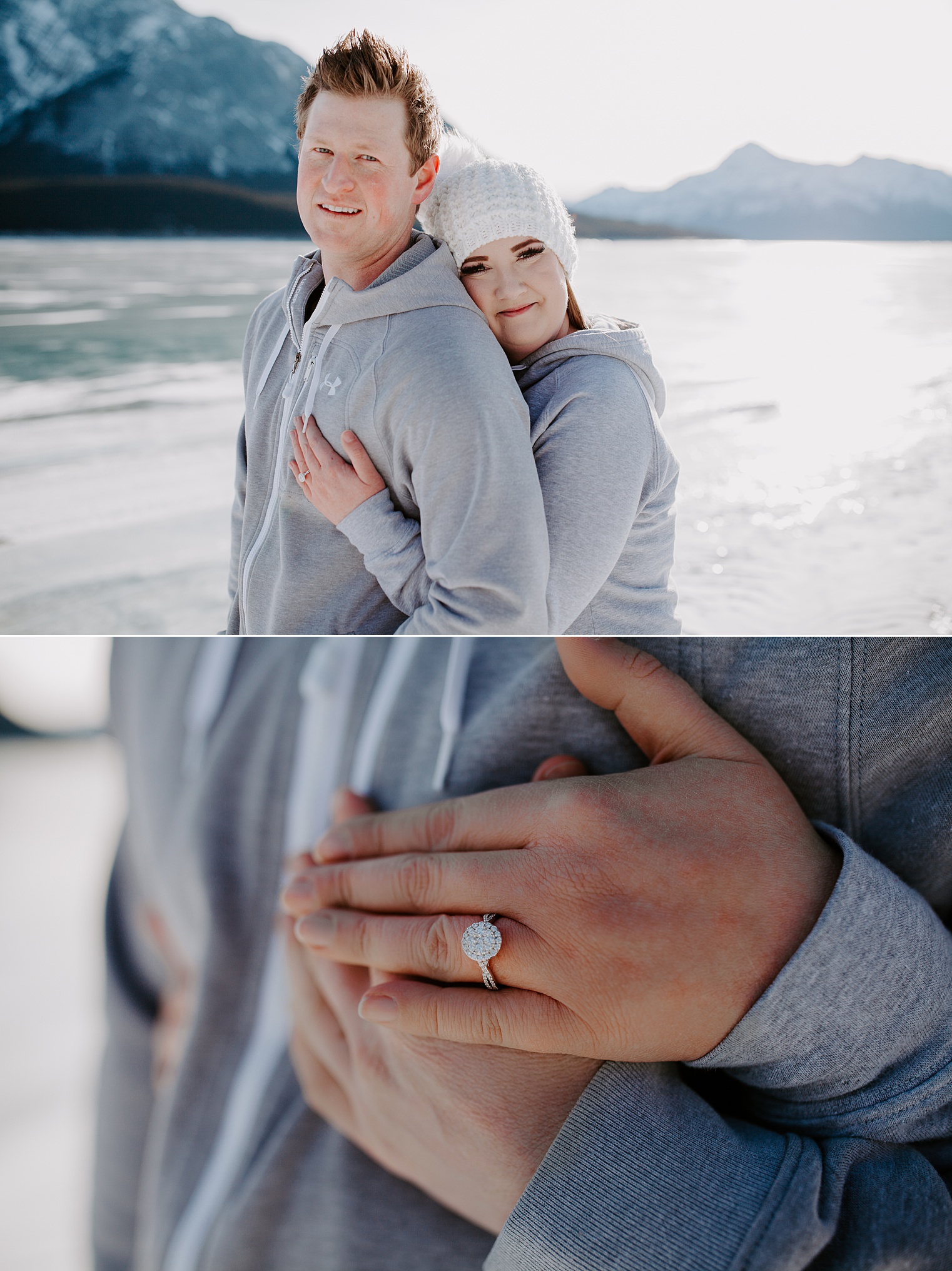 Mark & Kayla | Abraham Lake Mountain Engagement Session ...